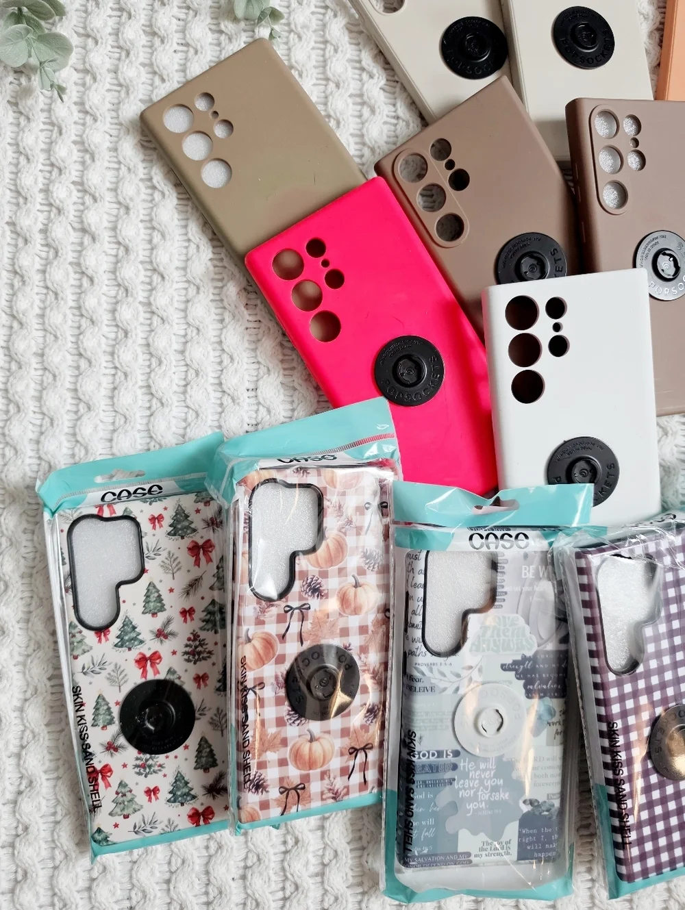 Samsung Galaxy S23 Ultra Phone Case Bundle Silicone Christmas Halloween Neutral